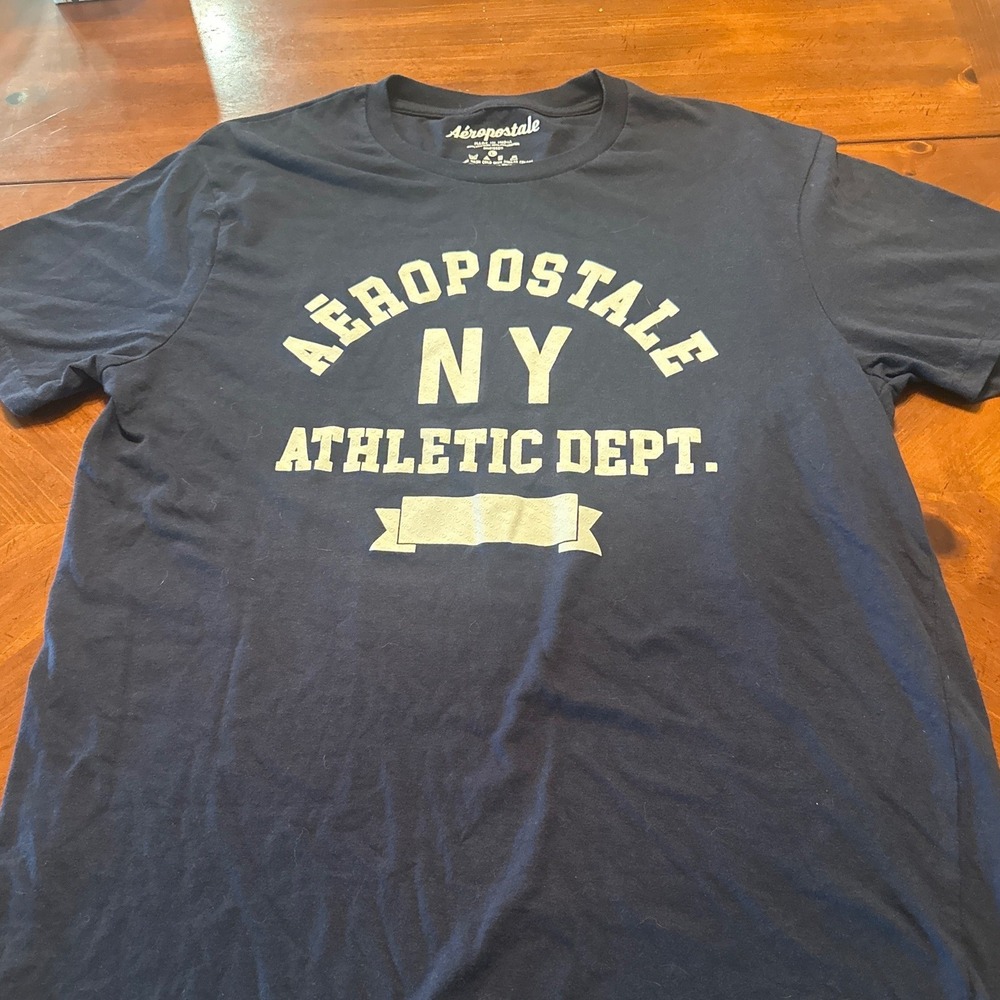Aeropostale Graphic Tee Mens Large Navy Blue Excellent NY Athletic Dept Shirt